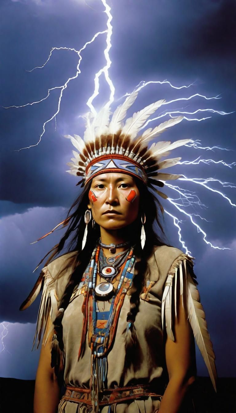 Lightning  strikes Native American Thunder Beings, Heyokah, Thunderbird vision quest, Thunderbird appears to a  youthful...
