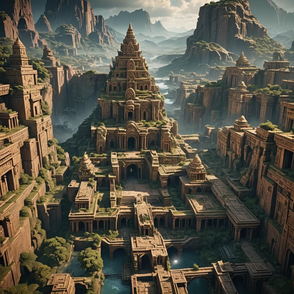 Ancient Civilization with Time Travel Secret: Matte Painting