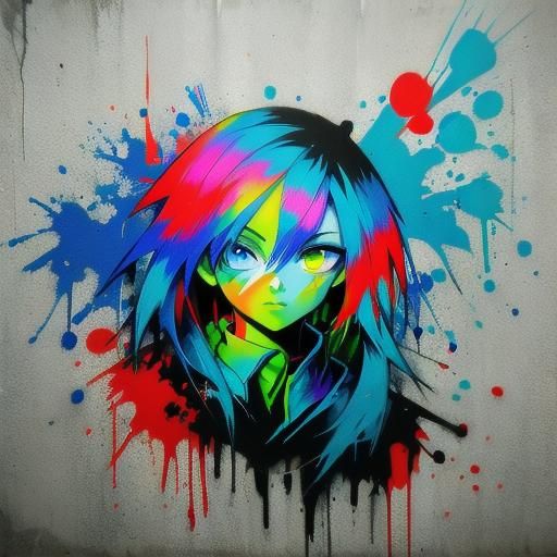 Rebel Girl Spray Painting Graffiti Art