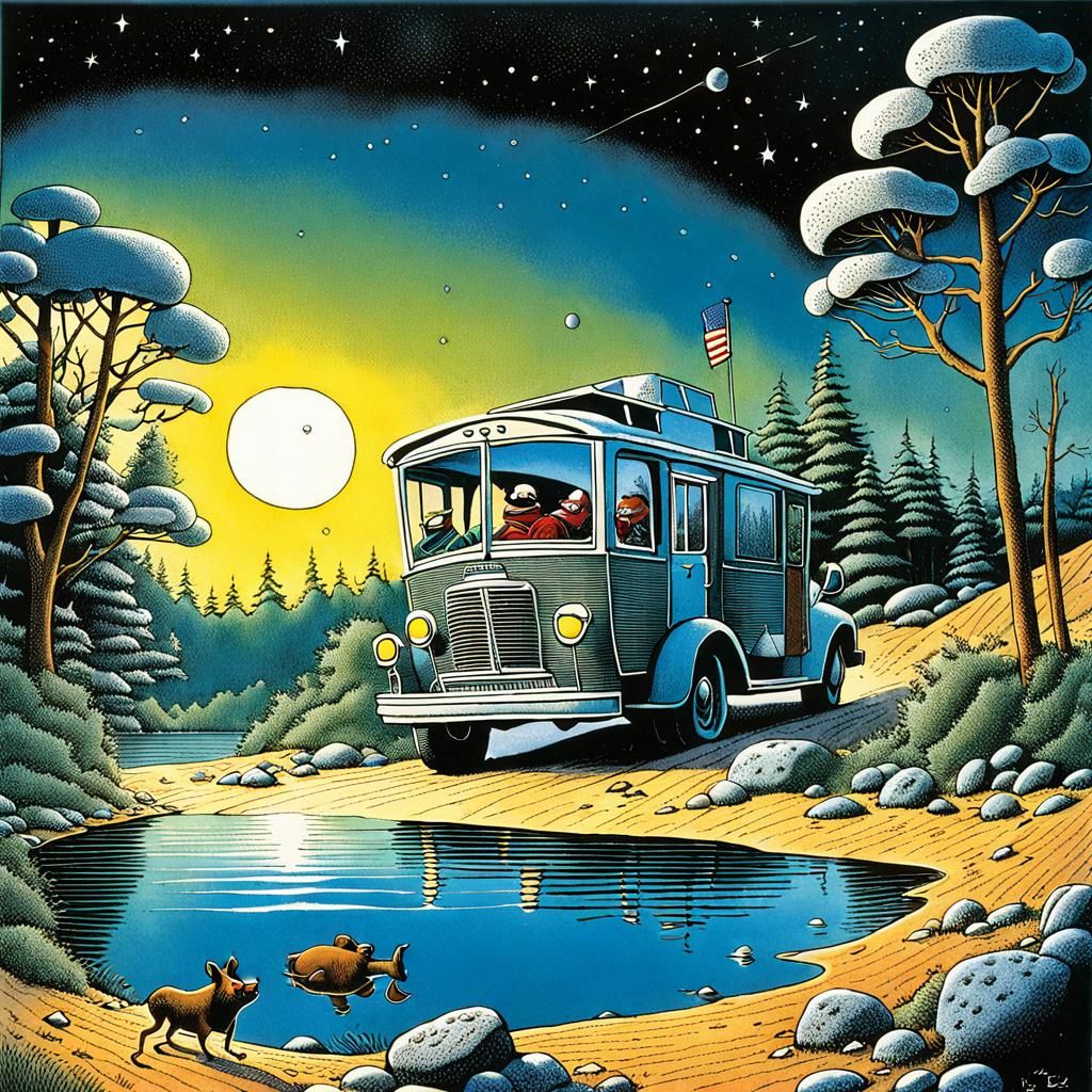 Gary Larson-esque Far Side Illustration