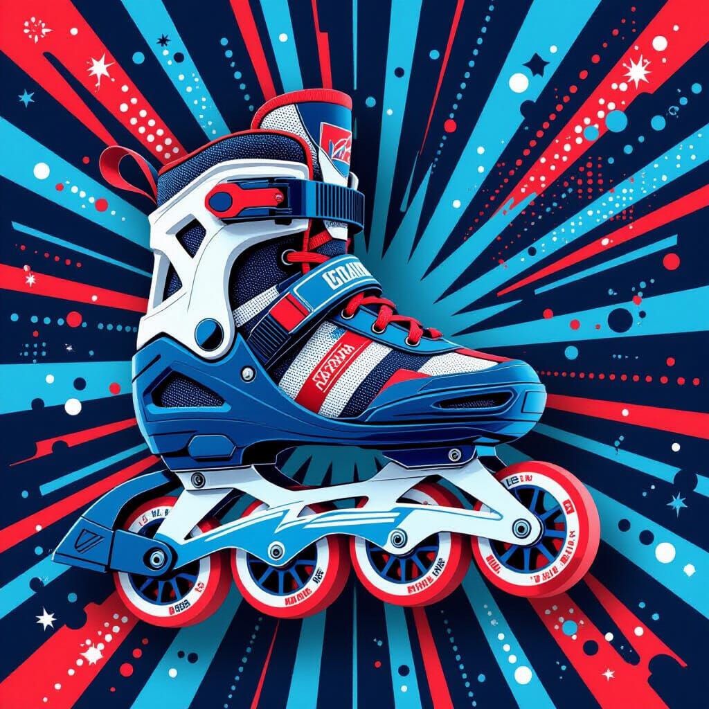 Pop Art Rollerblades Made of Paper Cutouts