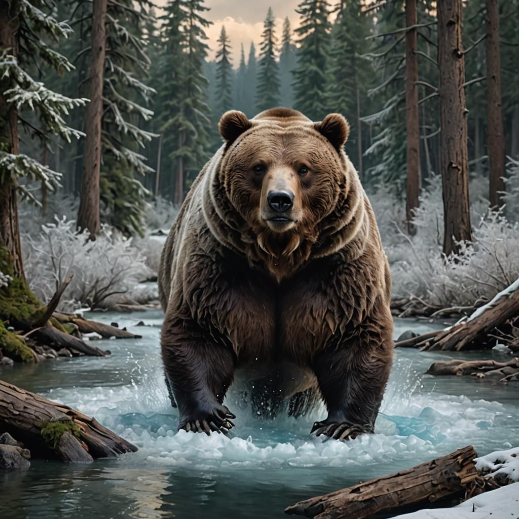 Obese Bear Hydromancer Casting Water Magic