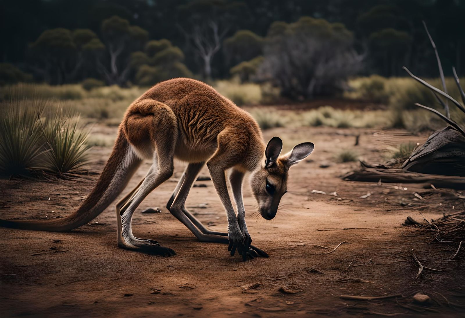 Playful Kangaroo in Picturesque Australian Landscape