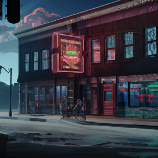 Hawkins, Indiana 1980s Matte Painting