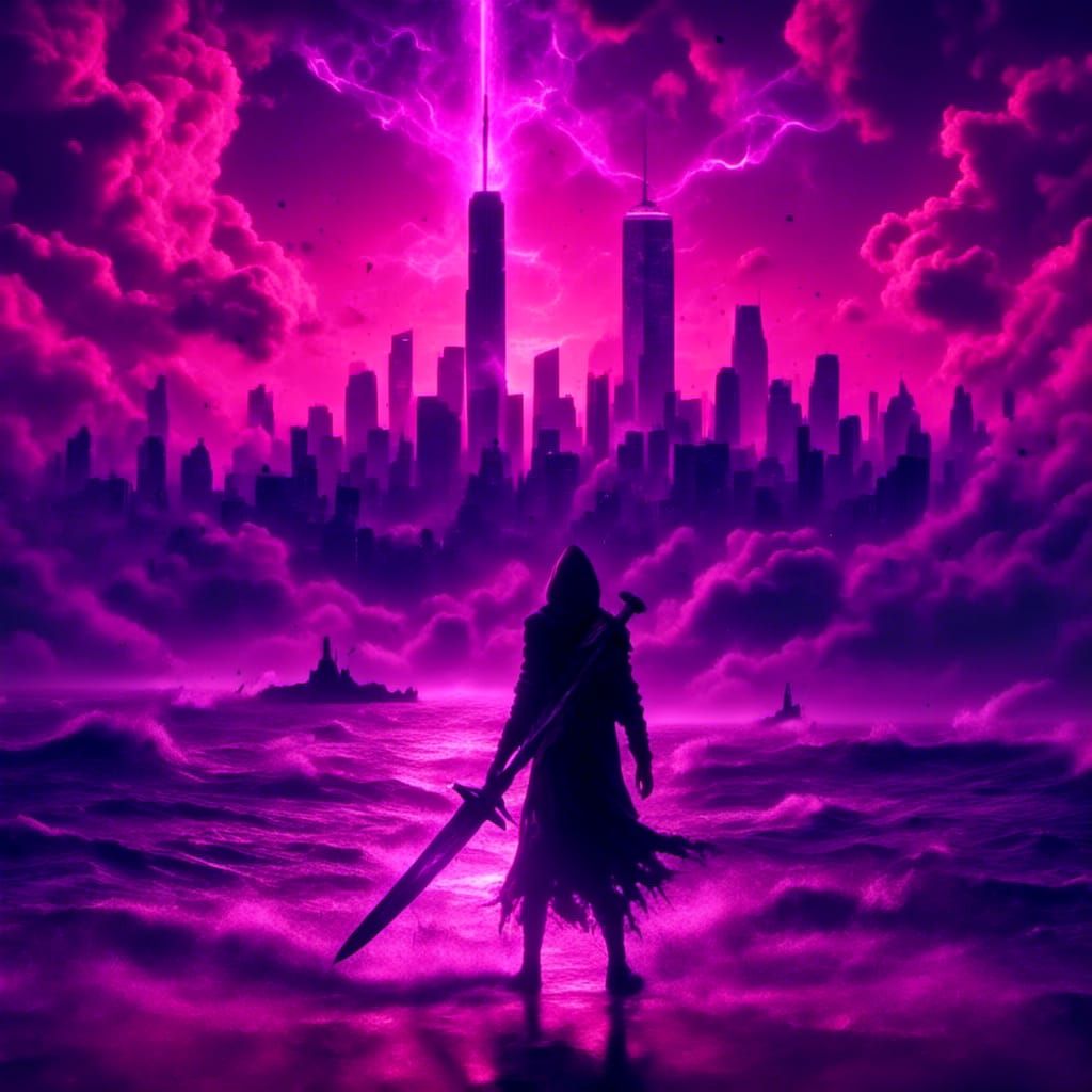 Hooded Boy with Sword on Miami Beach