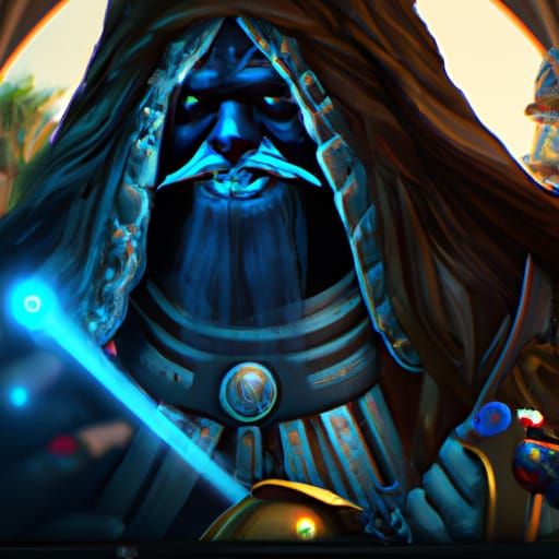 Smurf Vader Jesus in Dark Fantasy Style