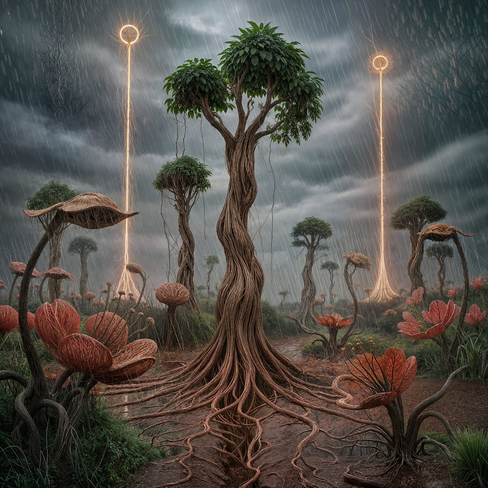 Biomechanical Garden: A Fleshpunk Horror Landscape