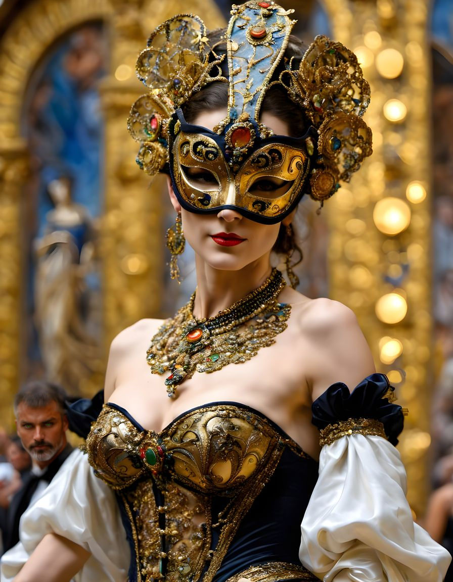 Surreal Duchess in Extravagant Festival Costume