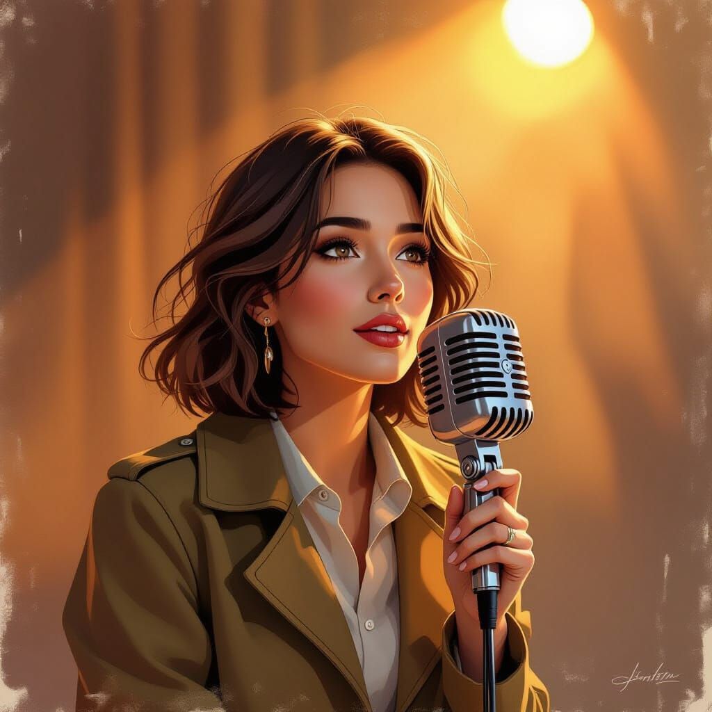 Vintage Microphone in Nostalgic Atmosphere