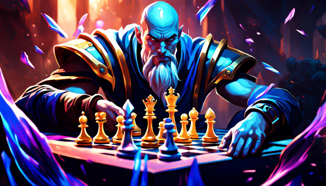 Ryze vs Jarvan IV Chess Match: Hyperrealistic Splash Art