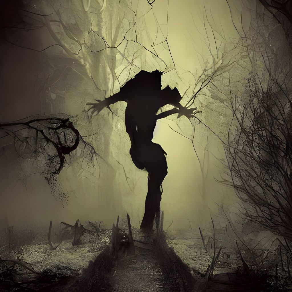 Scary Halloween Scene Generated by AI