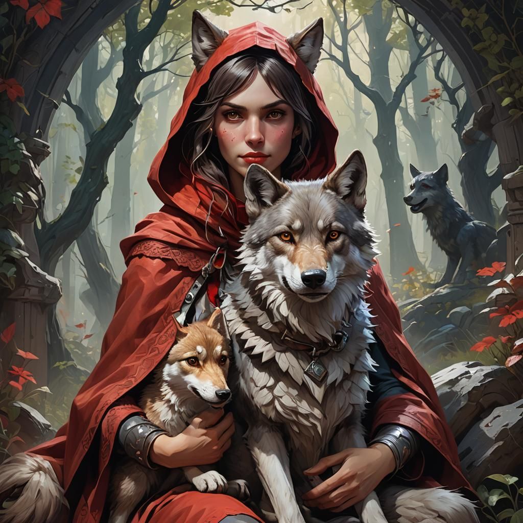 Little Red Ridinghood and the Wolf Portrait