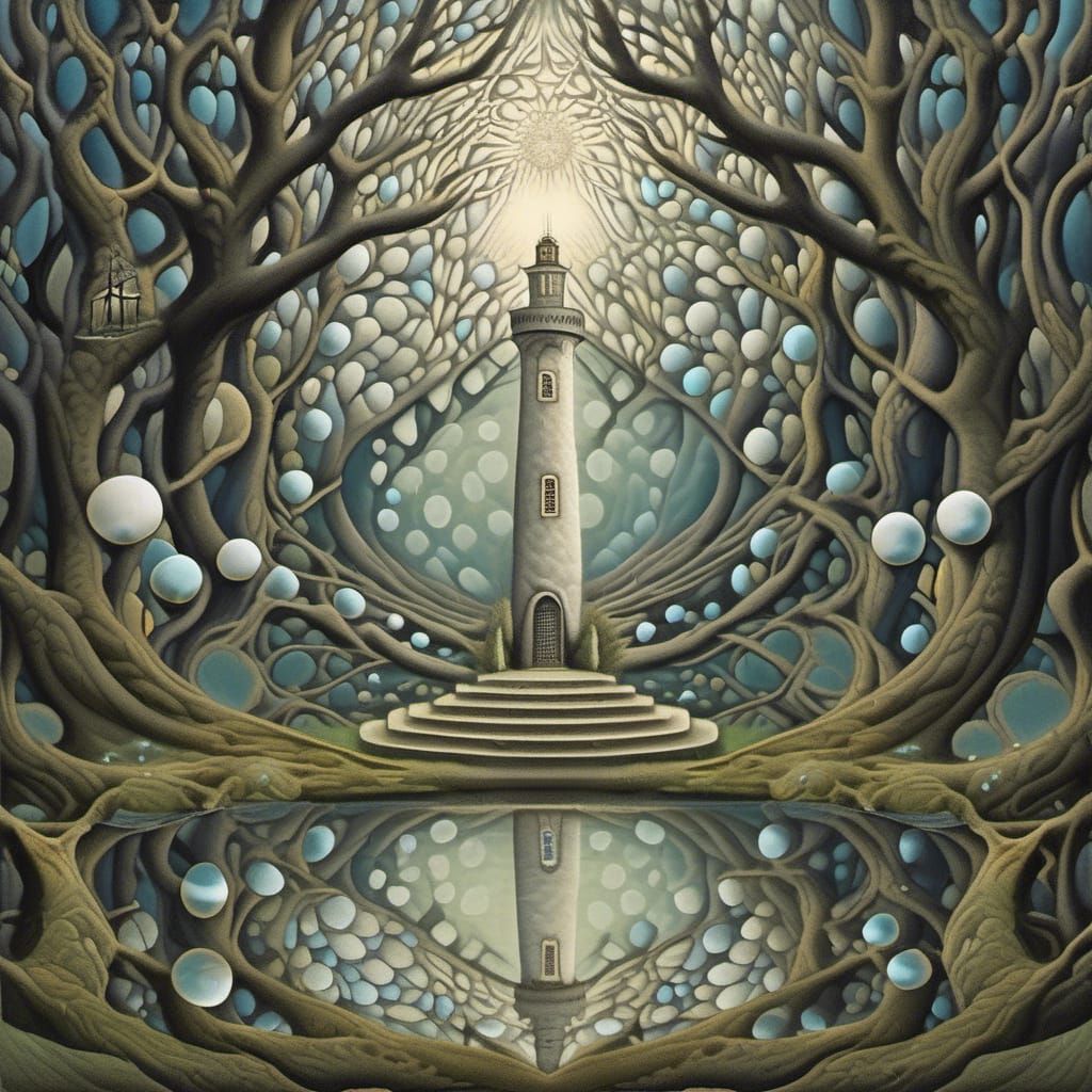 Eerie Lighthouses with Dancing Nymphs and Mazes