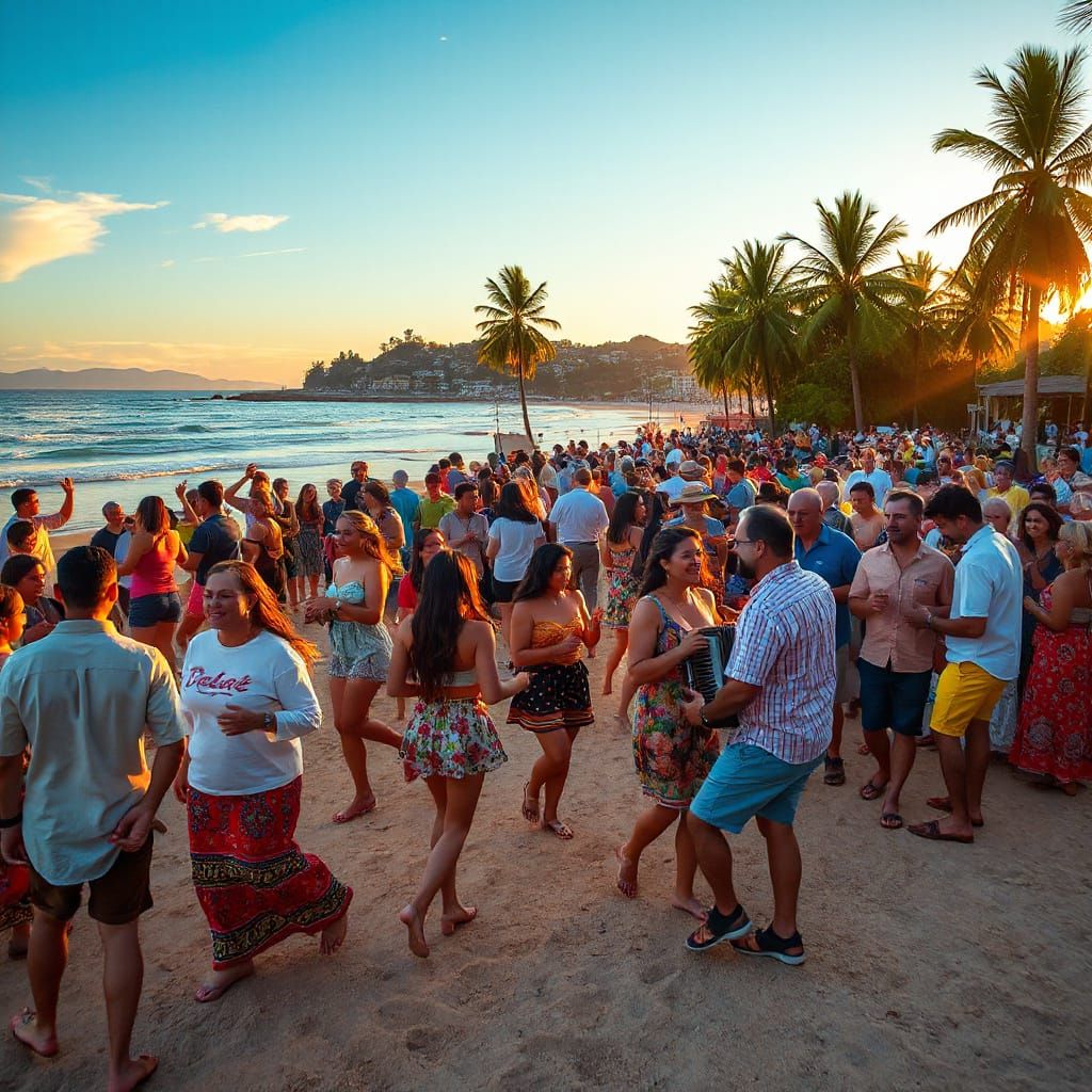 Joyful Forró Dance Party at Sunset