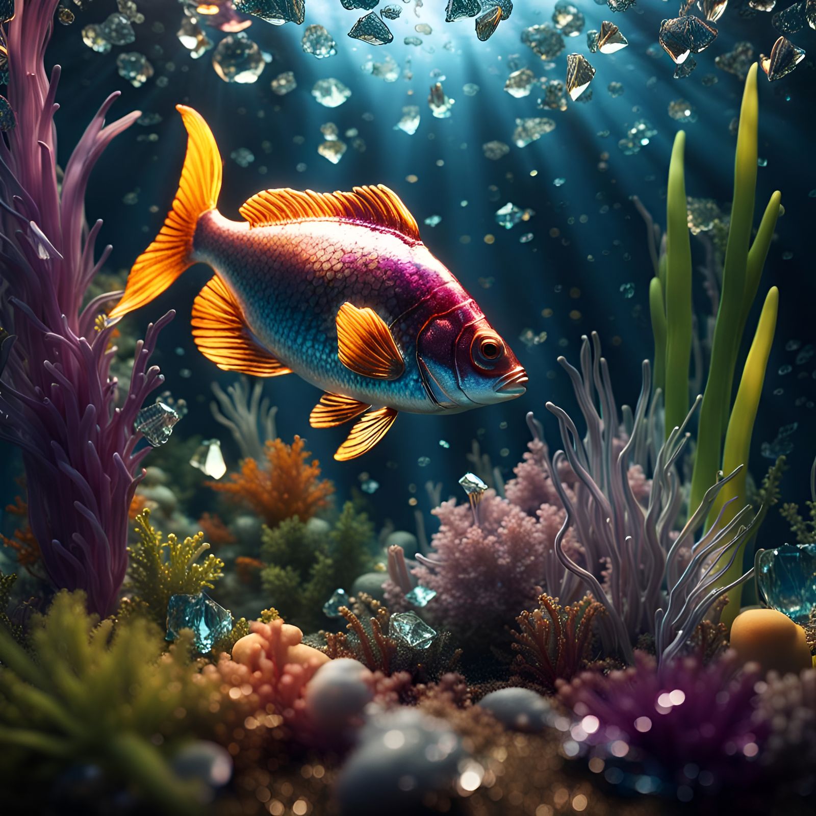 Glass-like Underwater Scene in High Resolution
