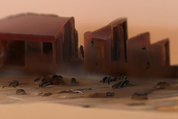 Ancient Martian City in Dust Storm: Photorealistic Render