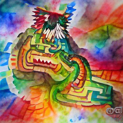 Majestic Quetzalcoatl: Feathered Serpent God
