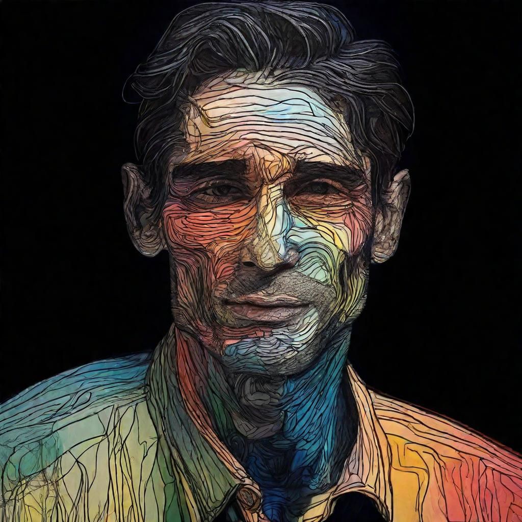 Striking Portrait with Cross-Contour Line Art