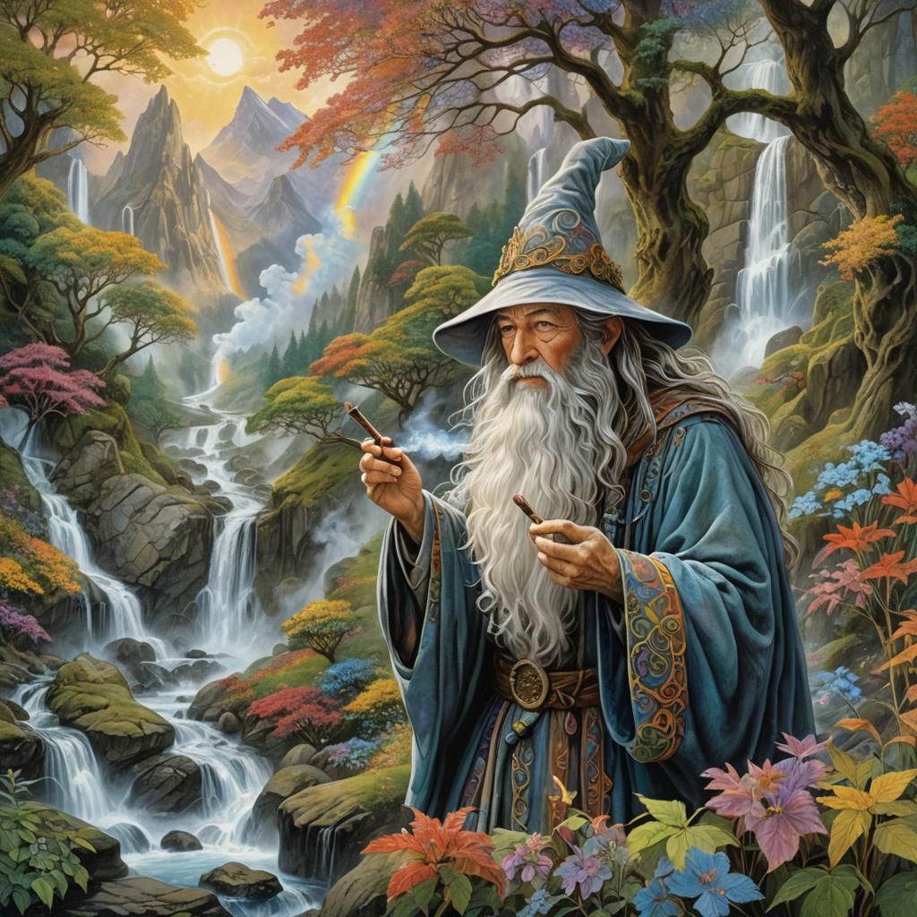 Gandalf Blows Rainbow Smoke: Digital Matte Painting
