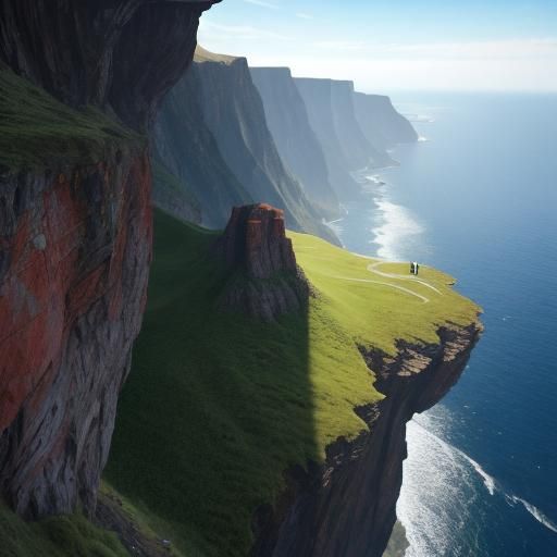 Majestic Dragon Perched on Cliff's Edge