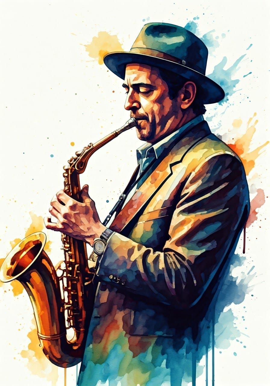 Vibrant Saxophone Virtuoso in Gentle Glory