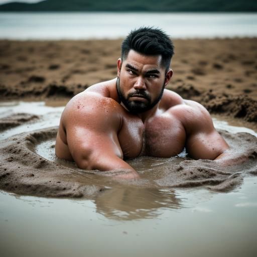 Man Sinking in Quicksand: Professional Photography