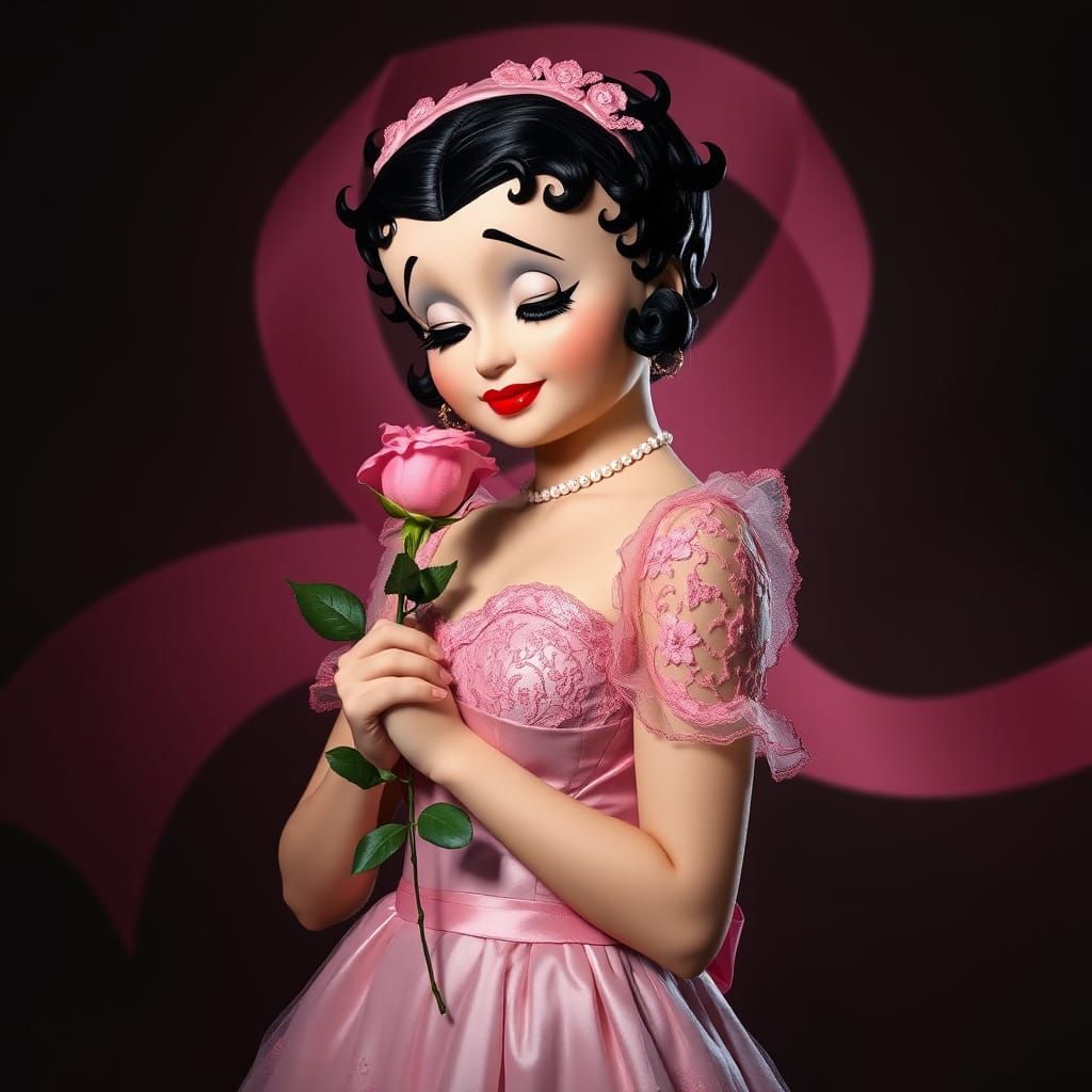 Betty Boop in Pink Lace Portrait
