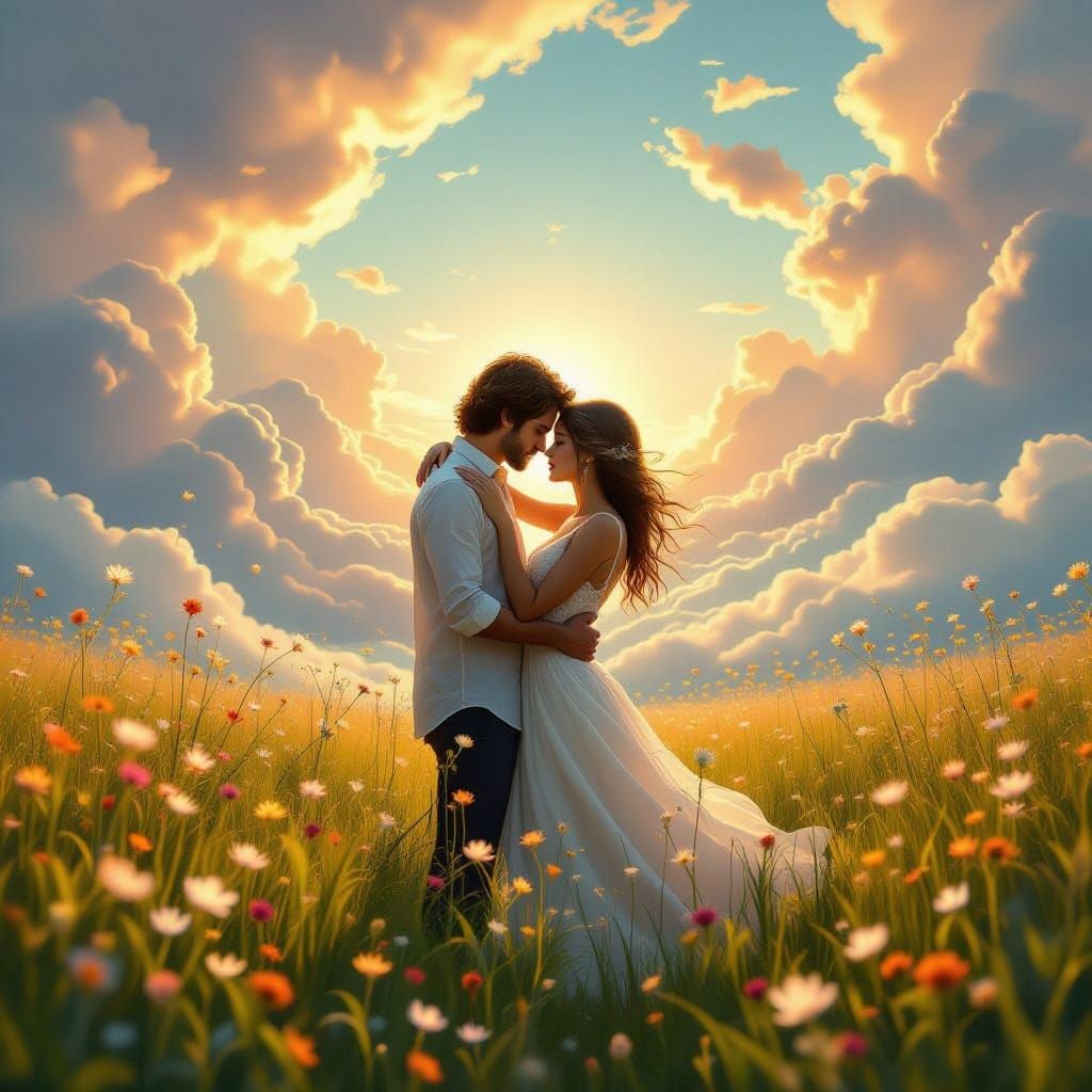 Surreal Scene of Endless Devotion in Vibrant, Dreamlike Worl...