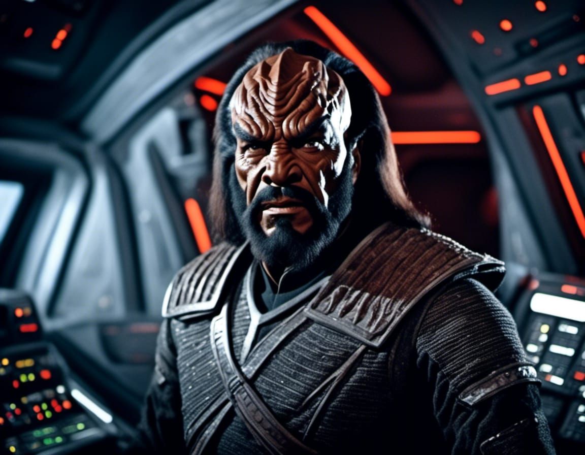 Klingon Warrior Portrait Inside Spaceship