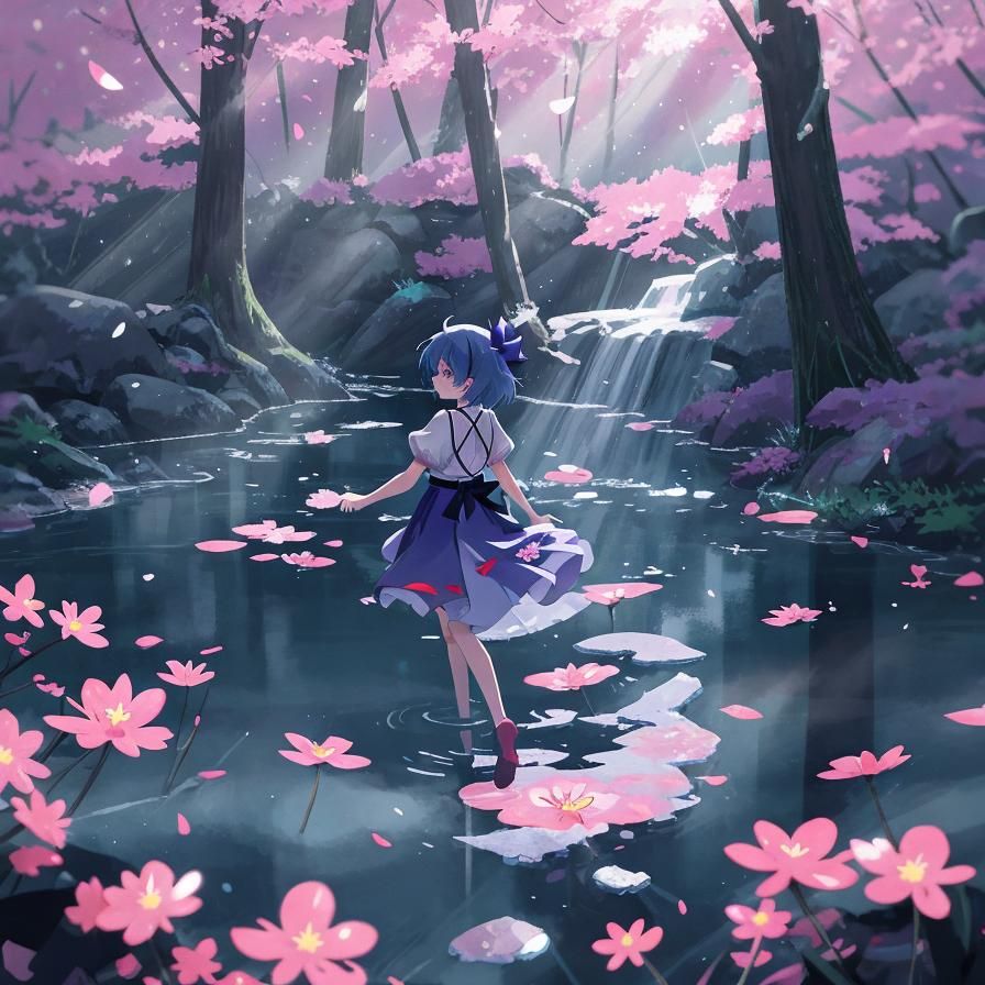 Remilia Scarlet touhou spring, high school girl, character p...