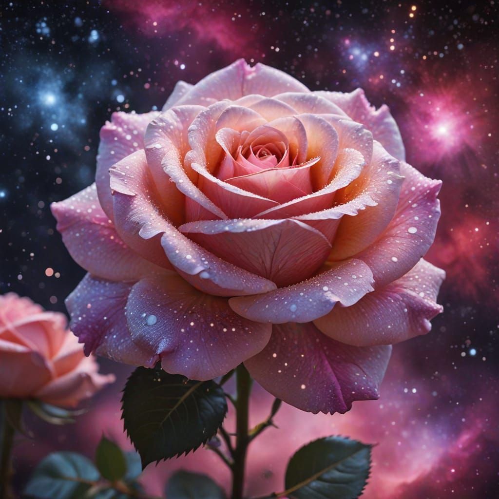 Nebula Rose with Bokeh Background