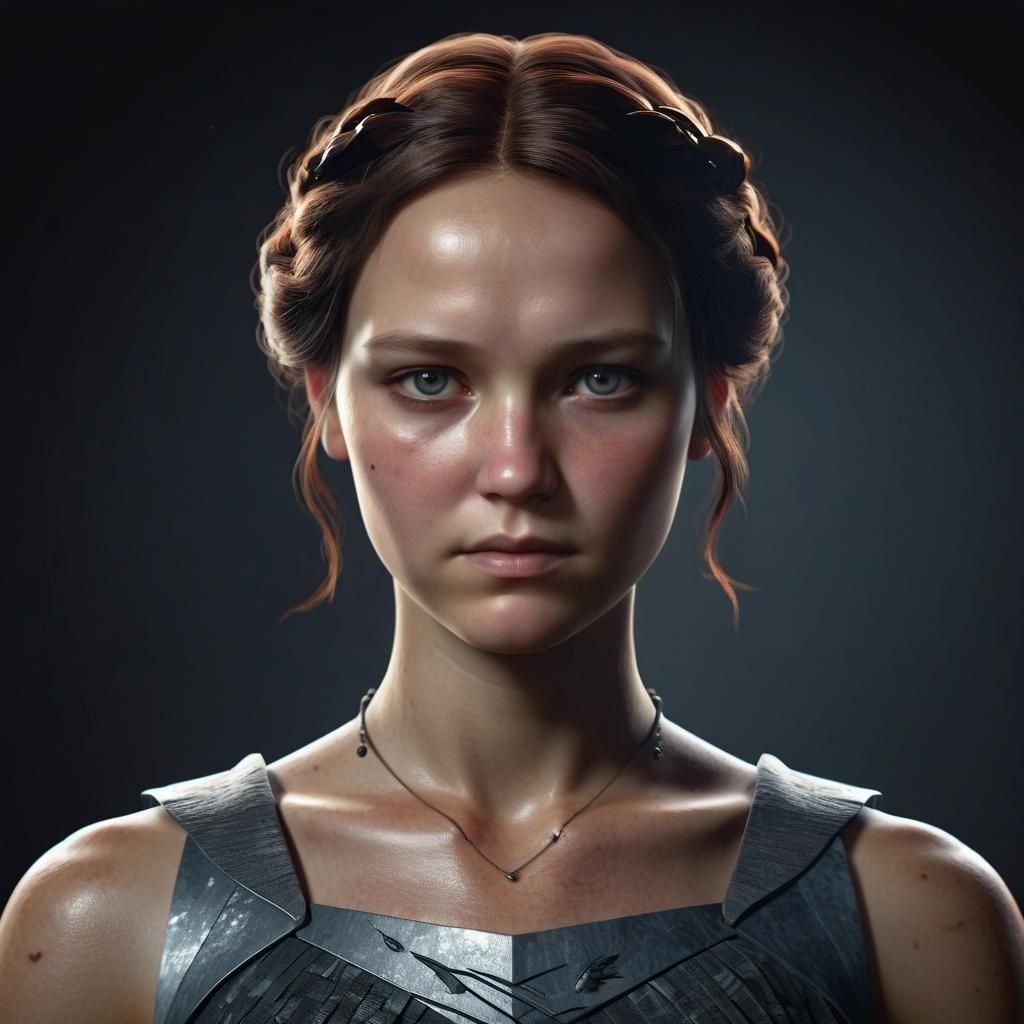 Katniss Everdeen Portrait in Realistic Concept Art