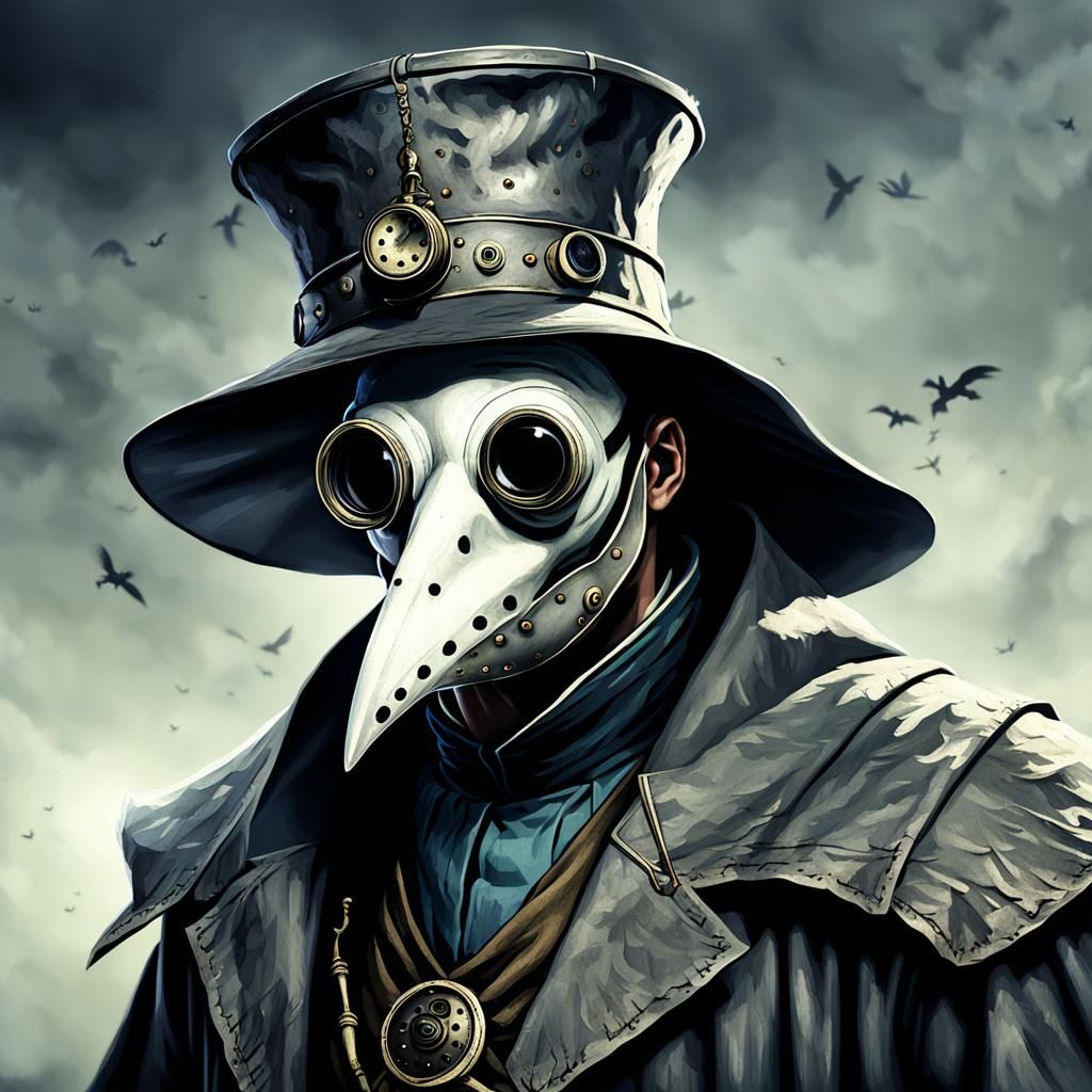 Eerie Plague Doctor Digital Illustration
