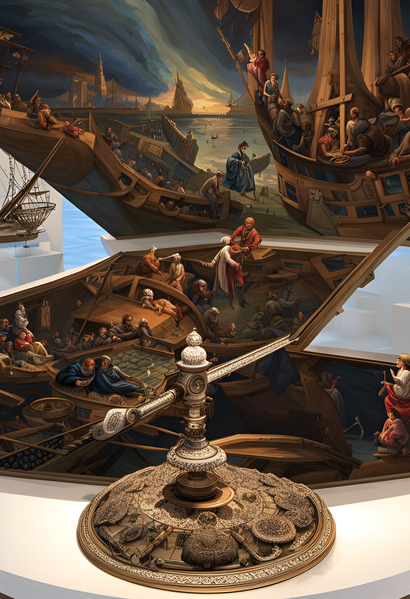 Surreal Figures Emerge in Hyperdetailed Digital Painting