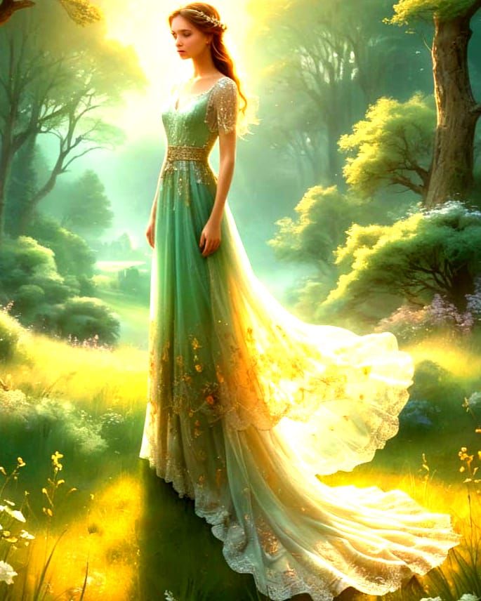 Ethereal Fantasy Landscape in Soft, Dreamy Light