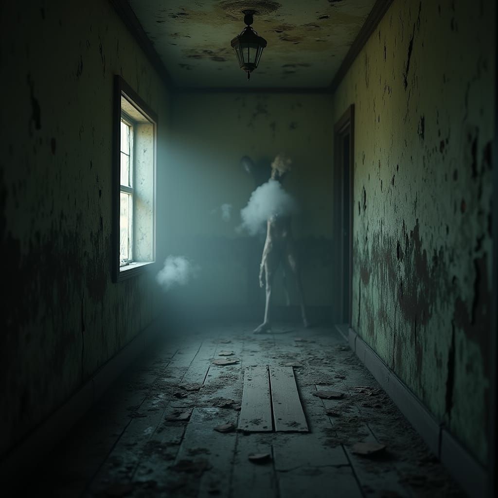 Decaying House Interior with Cinematic Lighting