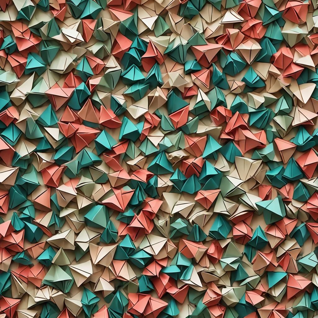 Origami Dusk Landscape in Soft Focus