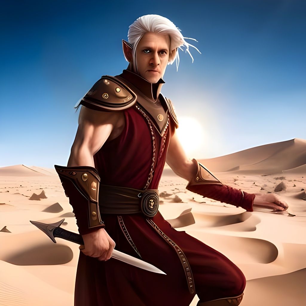 Desert Elf in Arid Landscape