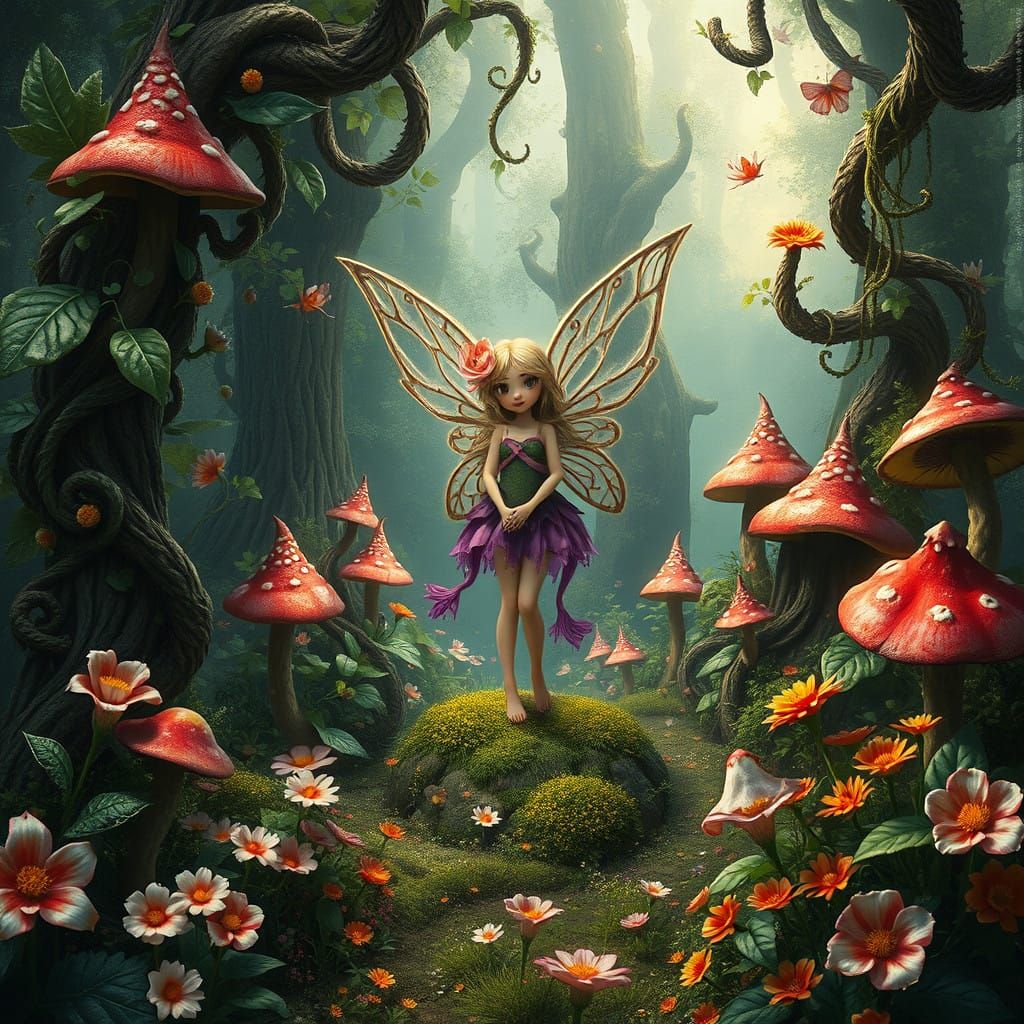 Fantastical Whimsy in a Lush Forest