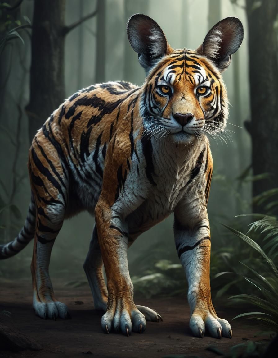Kangaroo-Tiger Hybrid Creature Concept Art