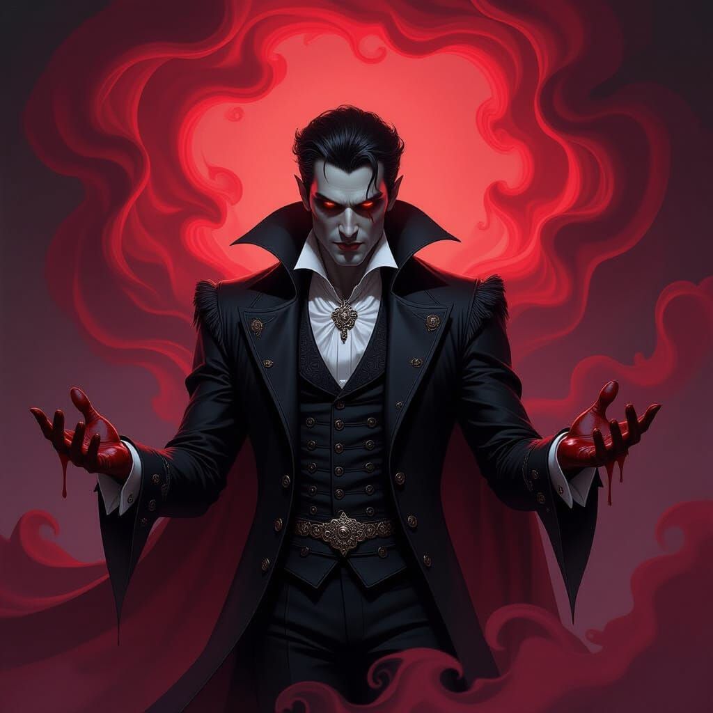 Regal Vampire Confidently Dominates Crimson Mist