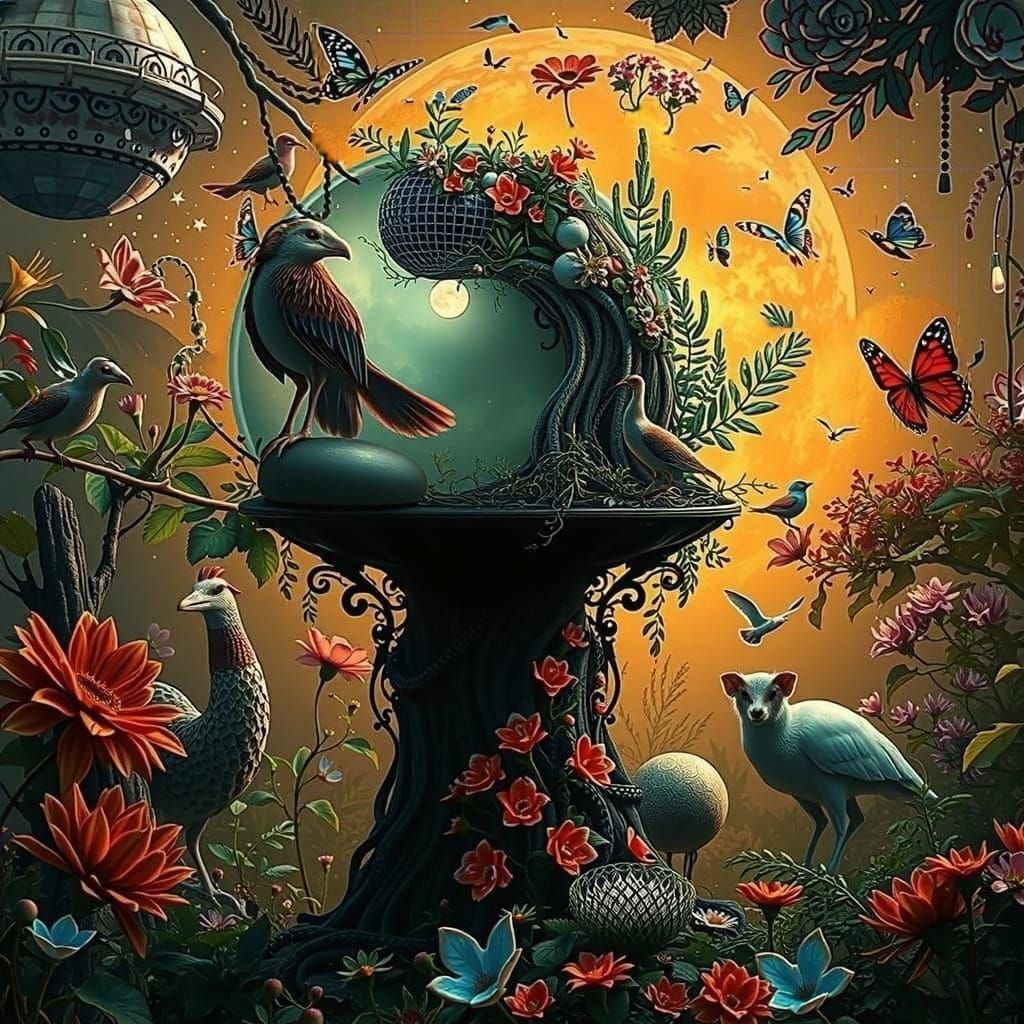 Moonlit Landscape in Hyperrealistic Detail