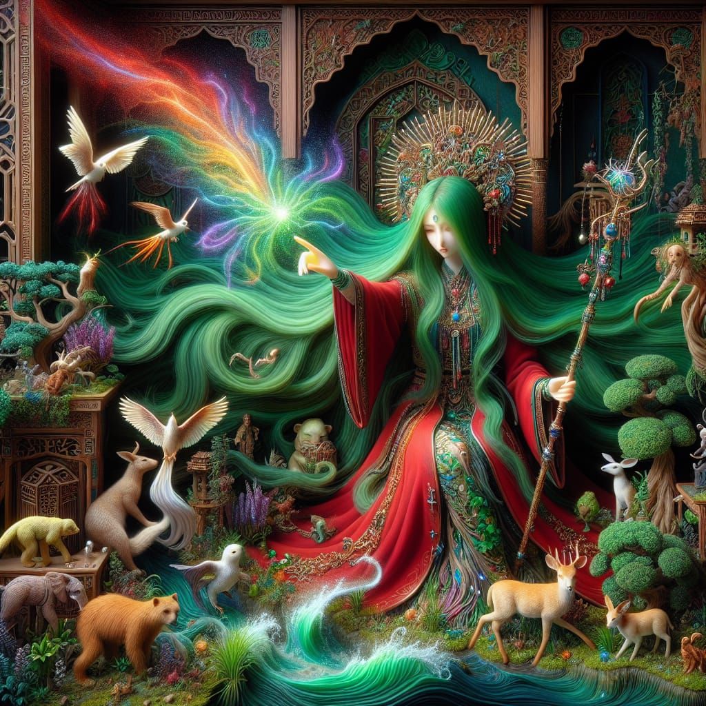 Middle-Eastern Wizard Casting Enchanted Spells