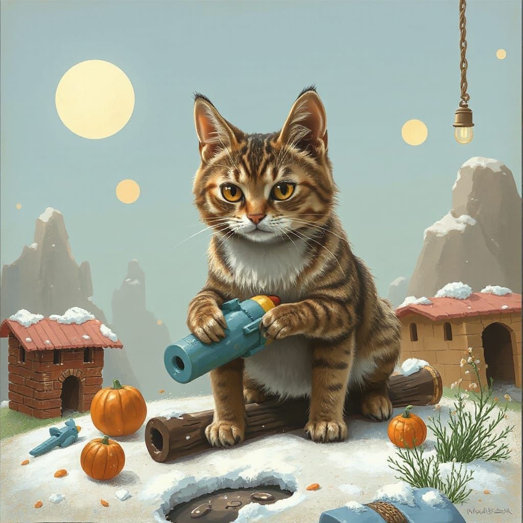 Disturbing Cat and Mouse Game Cover in Expressionist Style