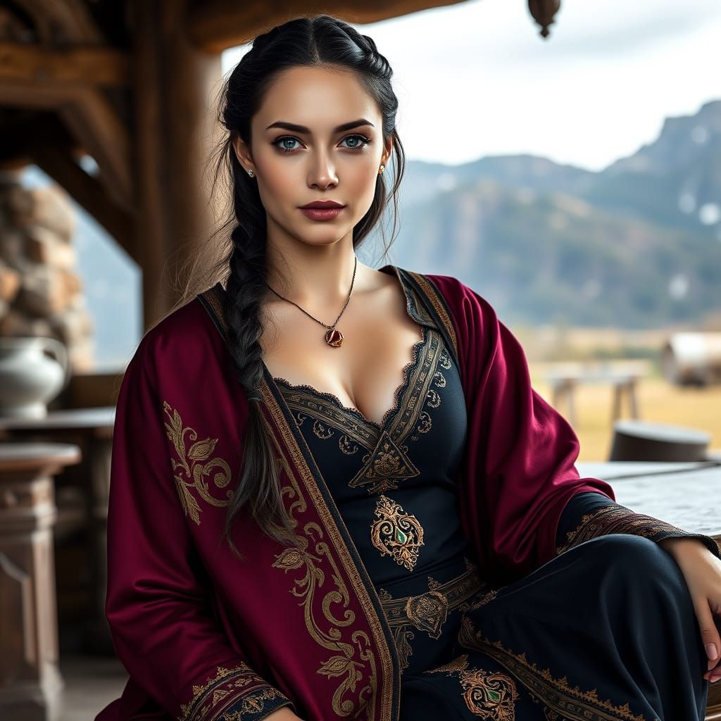 Viking Goddess in Regal Attire