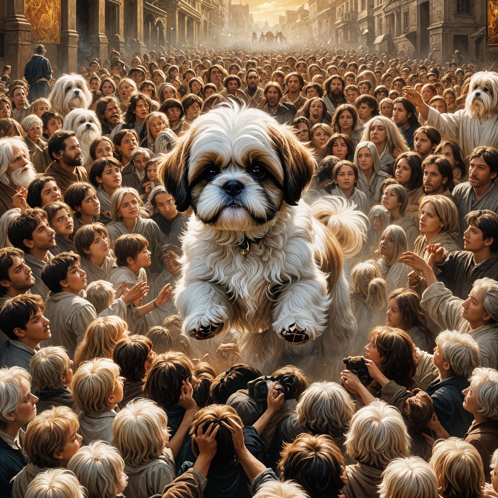 Giant Shih Tzu Puppy in Renaissance Style