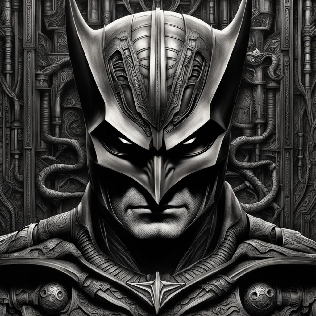 Batman in H.R. Giger Biomechanical Style