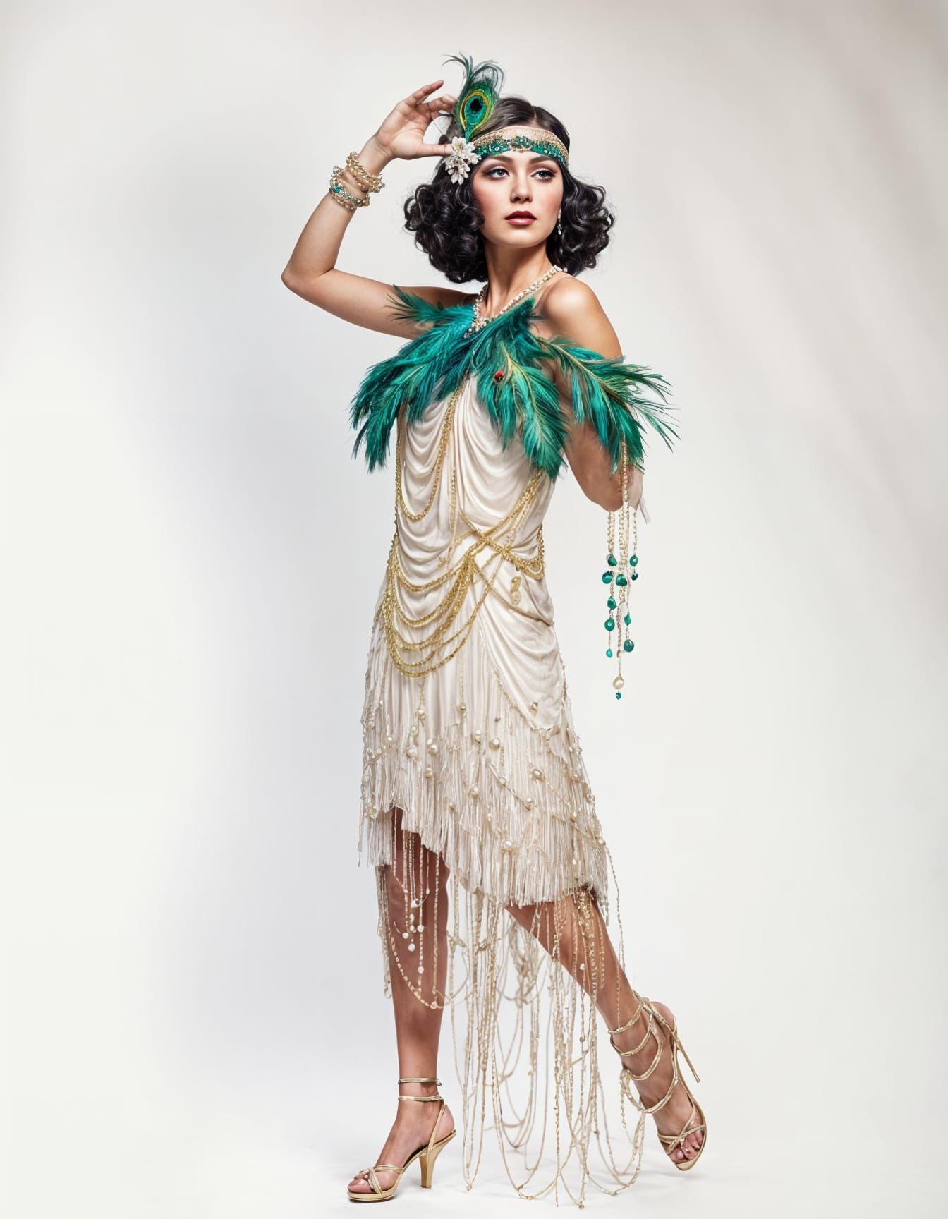 Flapper in Art Nouveau Golden Hour Portrait