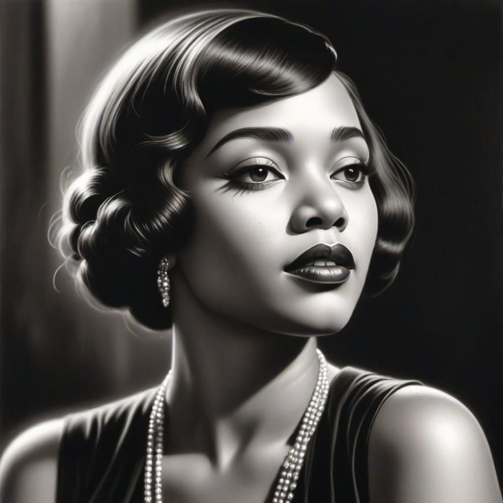 1920s Black Female Singer in Speakeasy Lounge