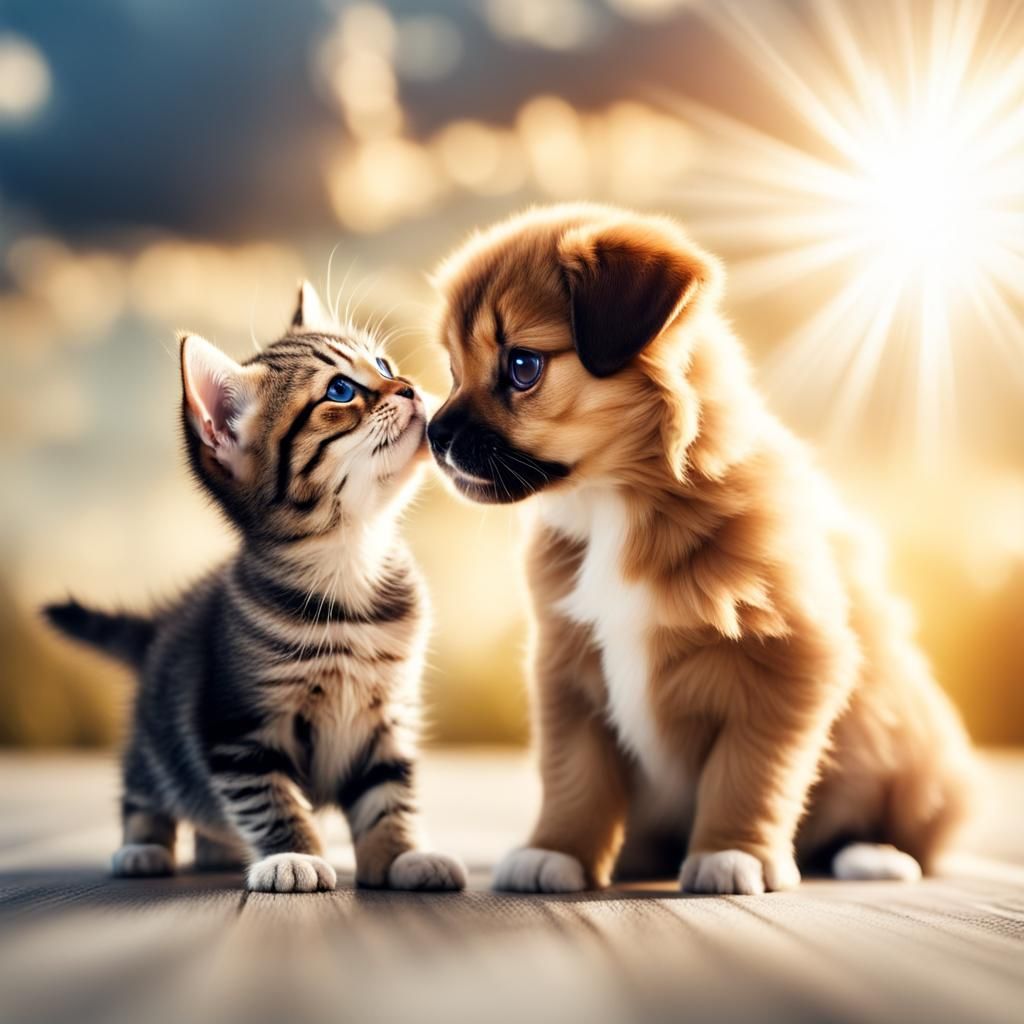 Puppy and kitten. Best friend forever